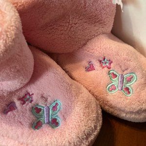 GIRLS TODDLERS NIGHT SLEEPERS HOUSE SHOES PINK NEW